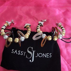 Sassy Jones Ebony Renaissance Earrings NEW